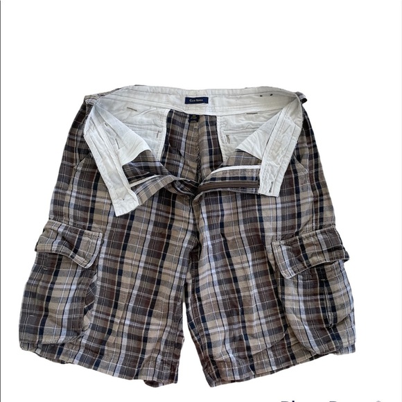 Club Room Tan Plaid Cargo Men’s shorts size 32W - Picture 2 of 15
